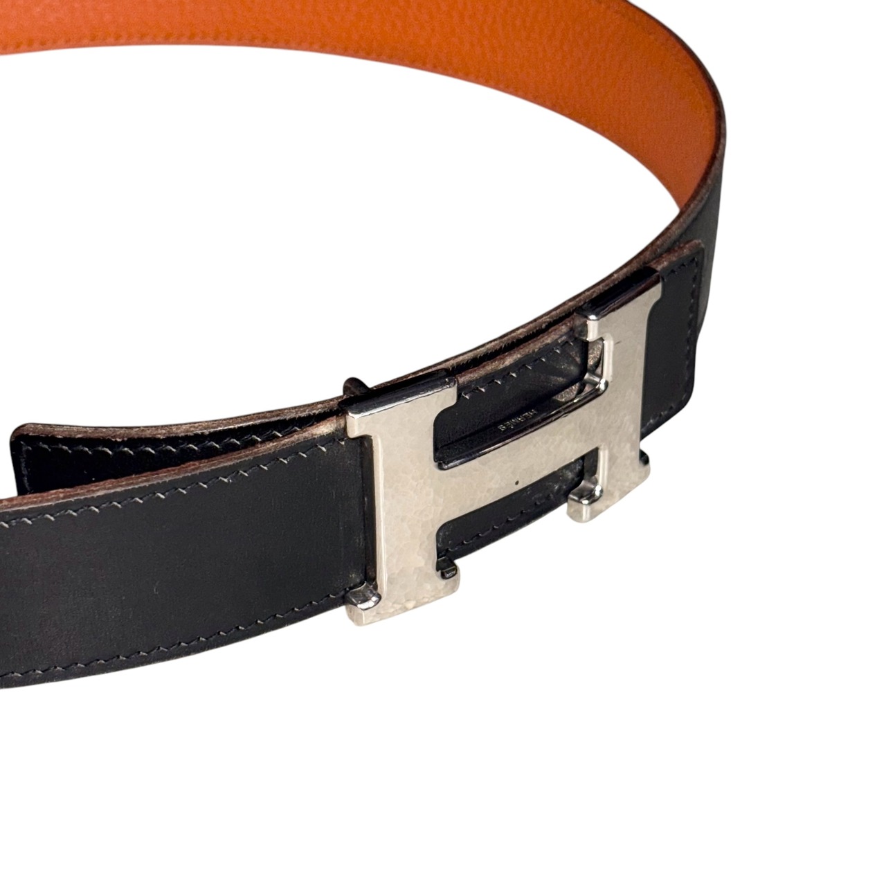 HERMES reversible leather H buckle belt “Constance”