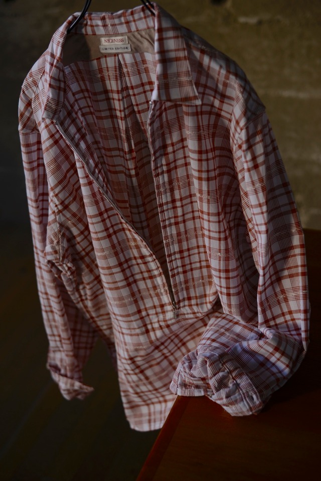 NICENESS / GIGLI LONG ZIP PULLOVER SHIRT (BROWN)