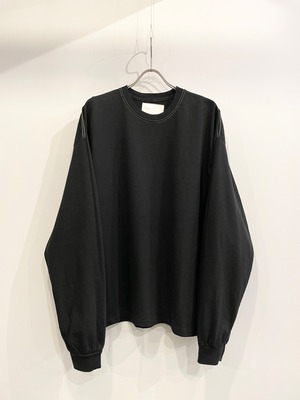 TrAnsference wide fit long sleeve T-shirt - complete black garment dyed