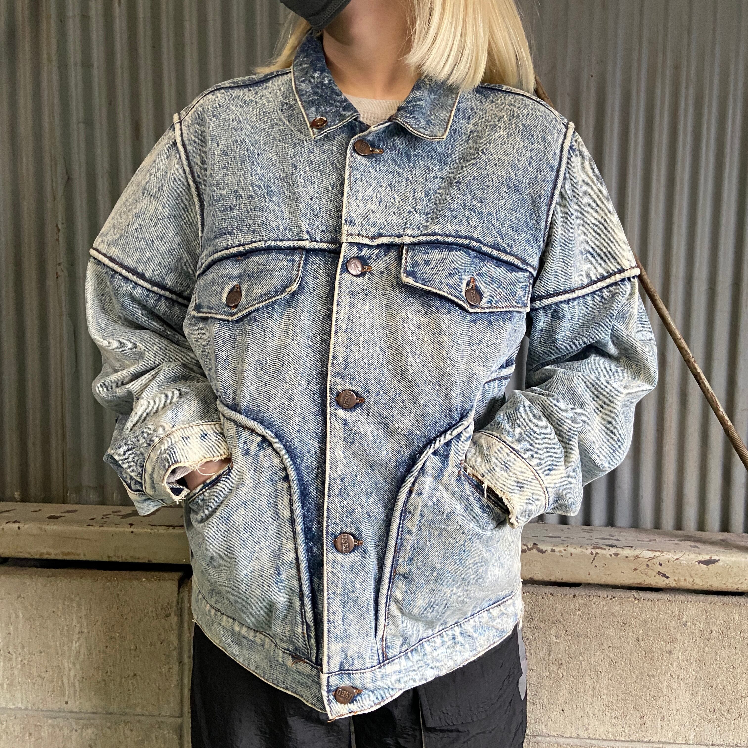 80年代 ヴィンテージ USED ステンシル ケミカルウォッシュ デニム 