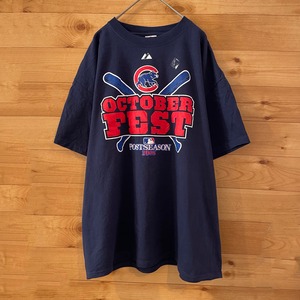 【DELTA】MLB シカゴカブス 2008 ポストシーズン プリント Tシャツ X-Large US古着 アメリカ古着
