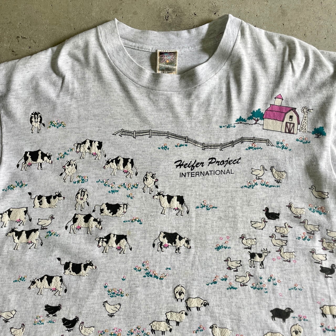 90年代 Sherry's イルカ柄 アニマルプリントTシャツ USA製 メンズS ヴィンテージ /eaa327427