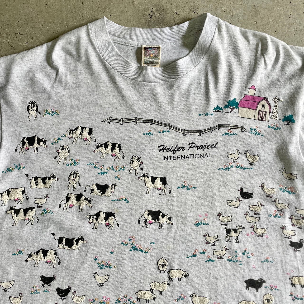 90年代 USA製 アニマル 両面プリント 企業 Tシャツ メンズXL相当 古着 