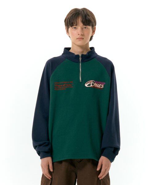 ★AMES-WORLDWIDE★SYMBOL LOGO HALF ZIP UP GREEN★正規品/人気 AMES-WORLDWIDE] SYMBOL LOGO HALF ZIP UP GREEN | もごつ