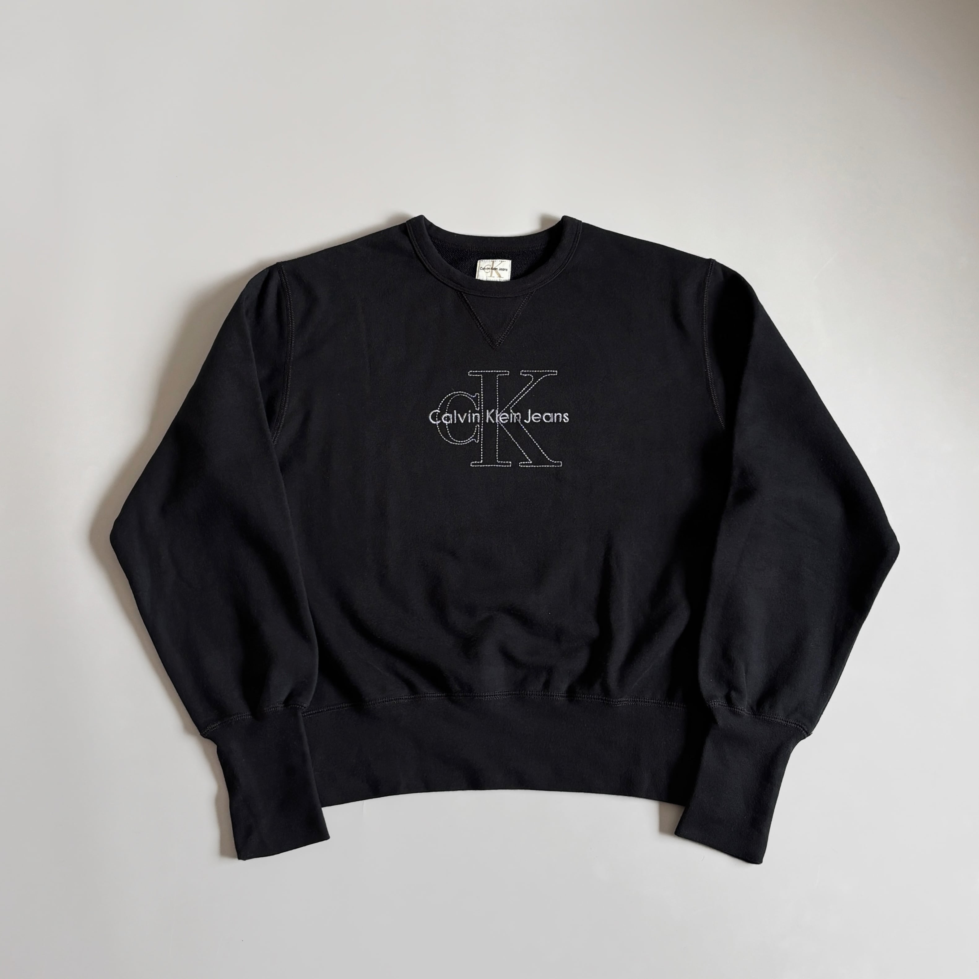 00s NIKE ナイキ スウォッシュロゴ刺繍 染め スウェット トレーナー 黒