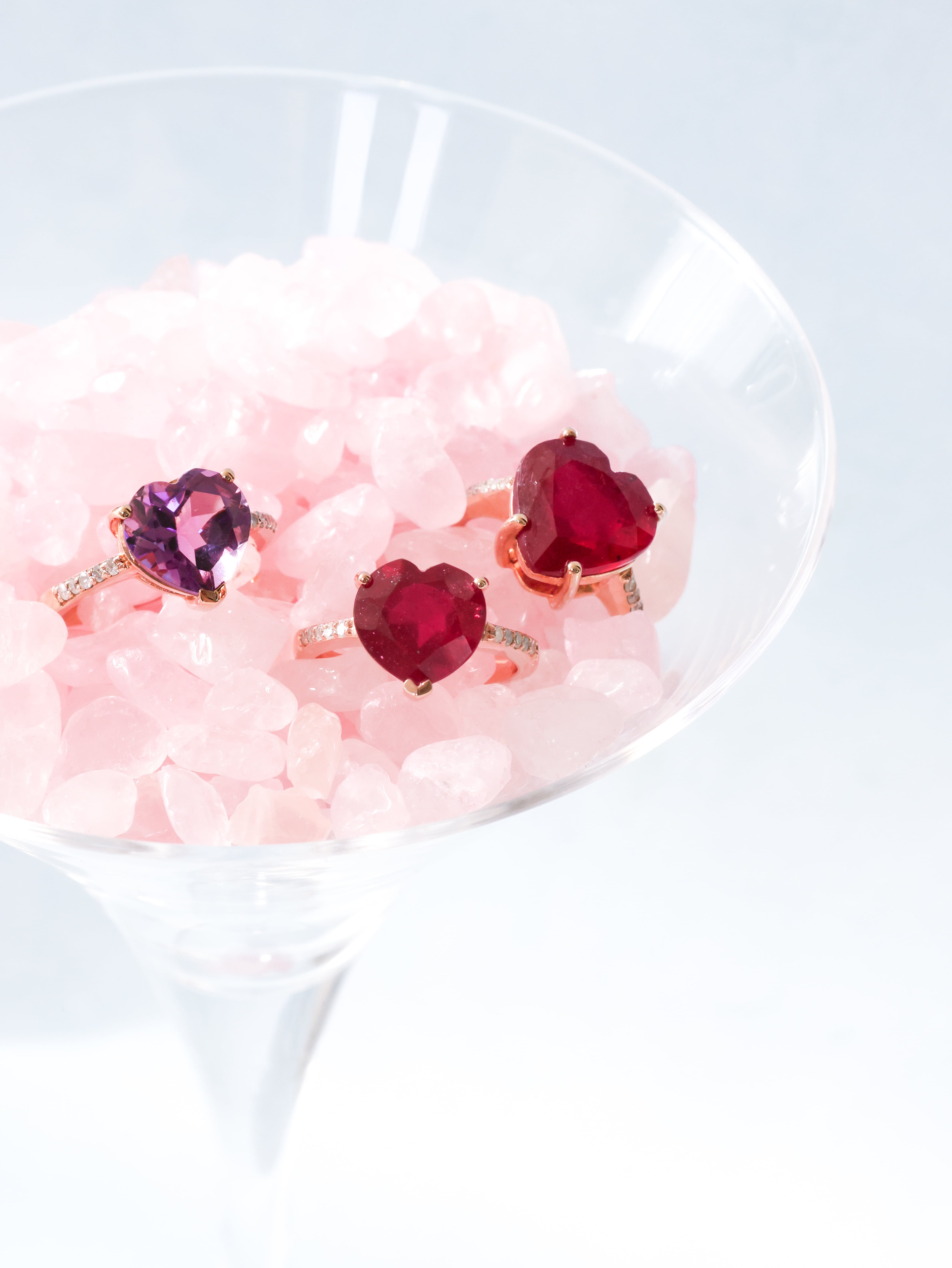 ルビー・ダイヤモンド ハートシェイプリング | Sally's Jewelry