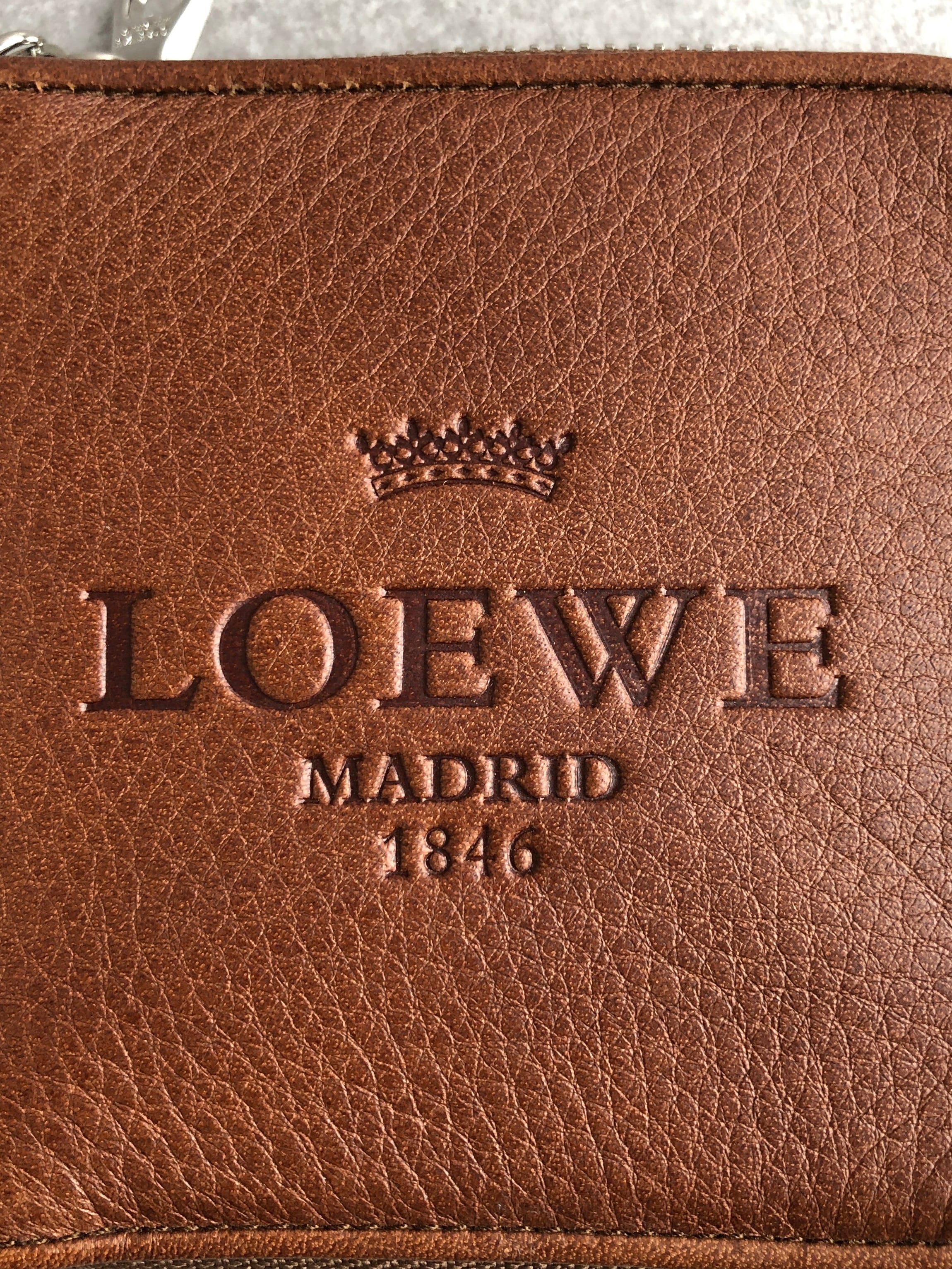 LOEWE ロエベ 財布 ブラウン ロゴ レザー 2つ折り vintage