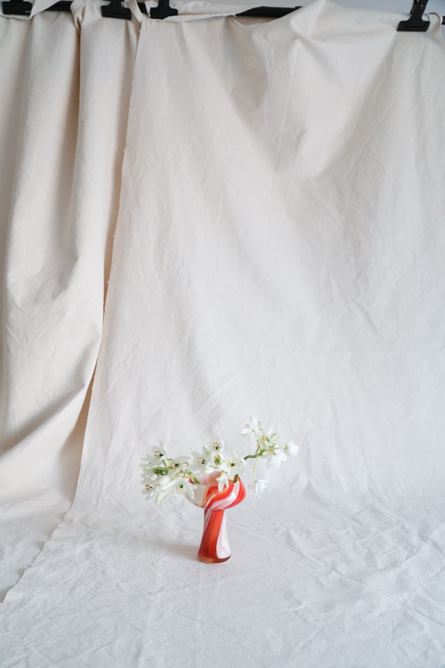 Retro Red Orange Marble Flower Vase