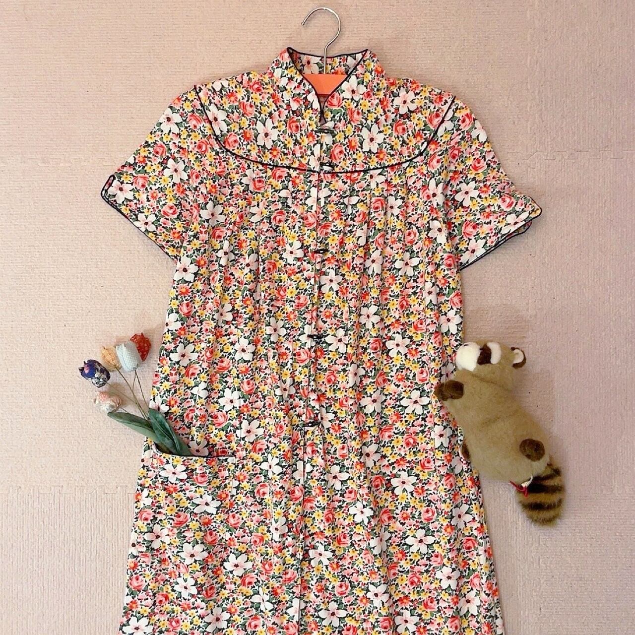 flower toggle button neglige one-piece