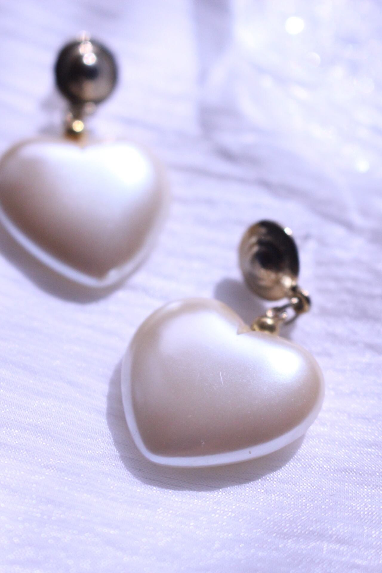 heart pearl ピアス