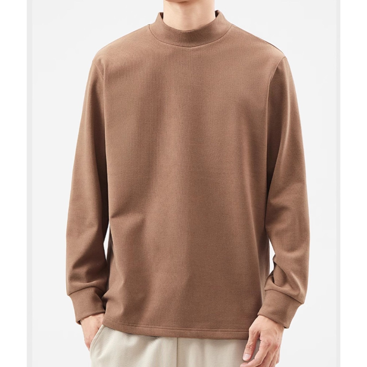 ハイネックリブニットロングスリーブTシャツ af0139