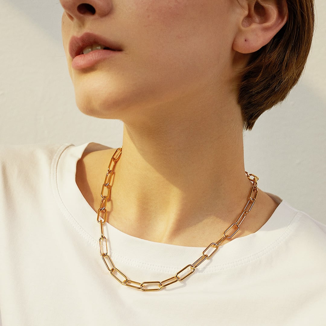 スクエアチェーンネックレス K0215