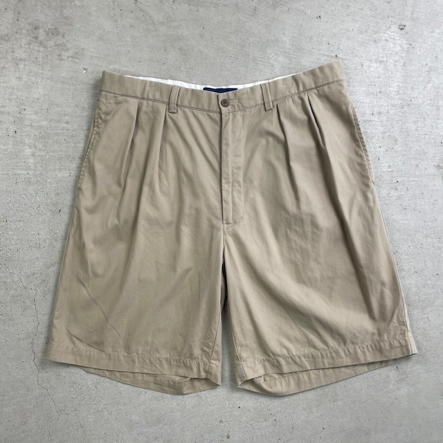 90年代 POLO GOLF Ralph Lauren ポロゴルフ ラルフローレン 2タック ワイド ショートパンツ ショーツ CLASSIC GOLF SHORT メンズW36 古着 90s チノショーツ ヴィンテージ VINTAGE カーキ ベージュ【ショートパンツ】/ベージュ