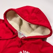 CAPTAIN SANTA キャプテンサンタ YACHT CLUB CREW プリント 裏ボアフリース フード付き ナイロンジャケット サイズ M /レッド