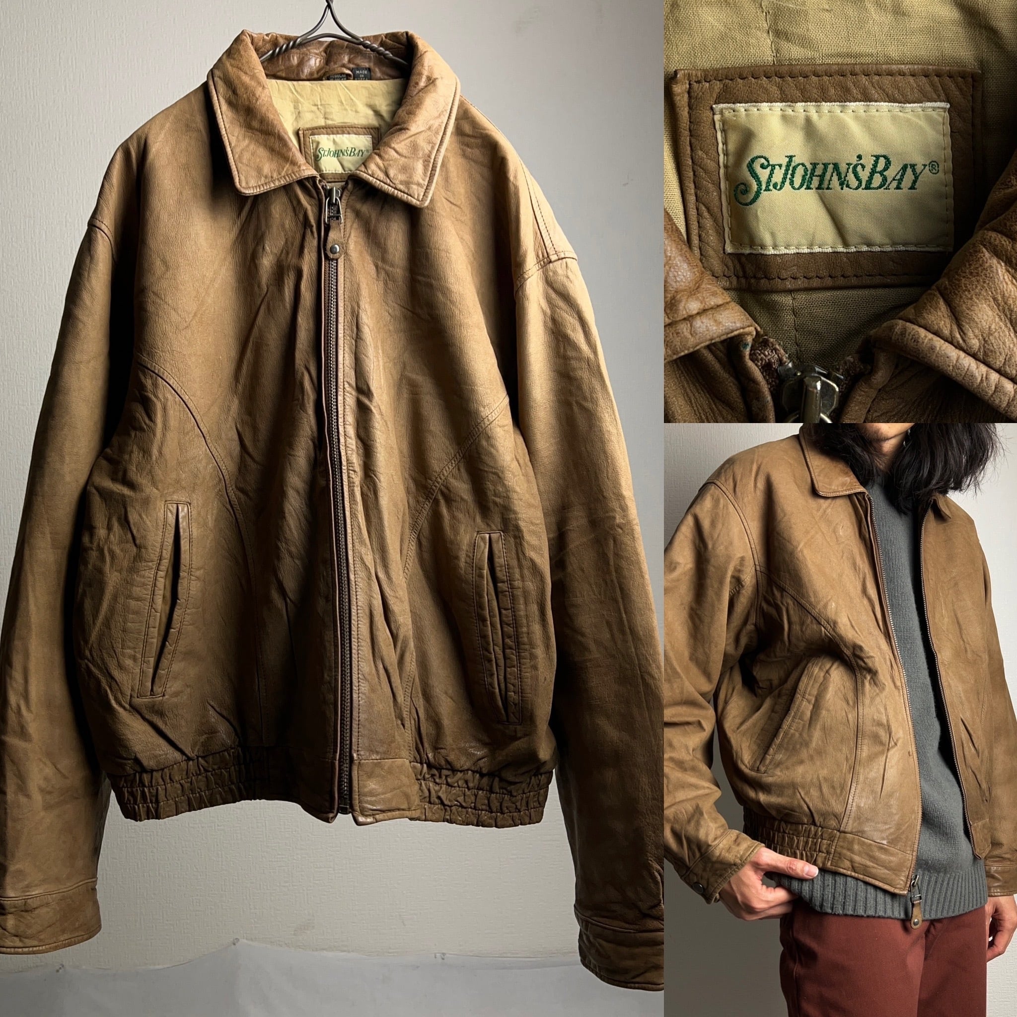 St John's Bay Leather Jacket XLサイズ数回の着用のみで美品です