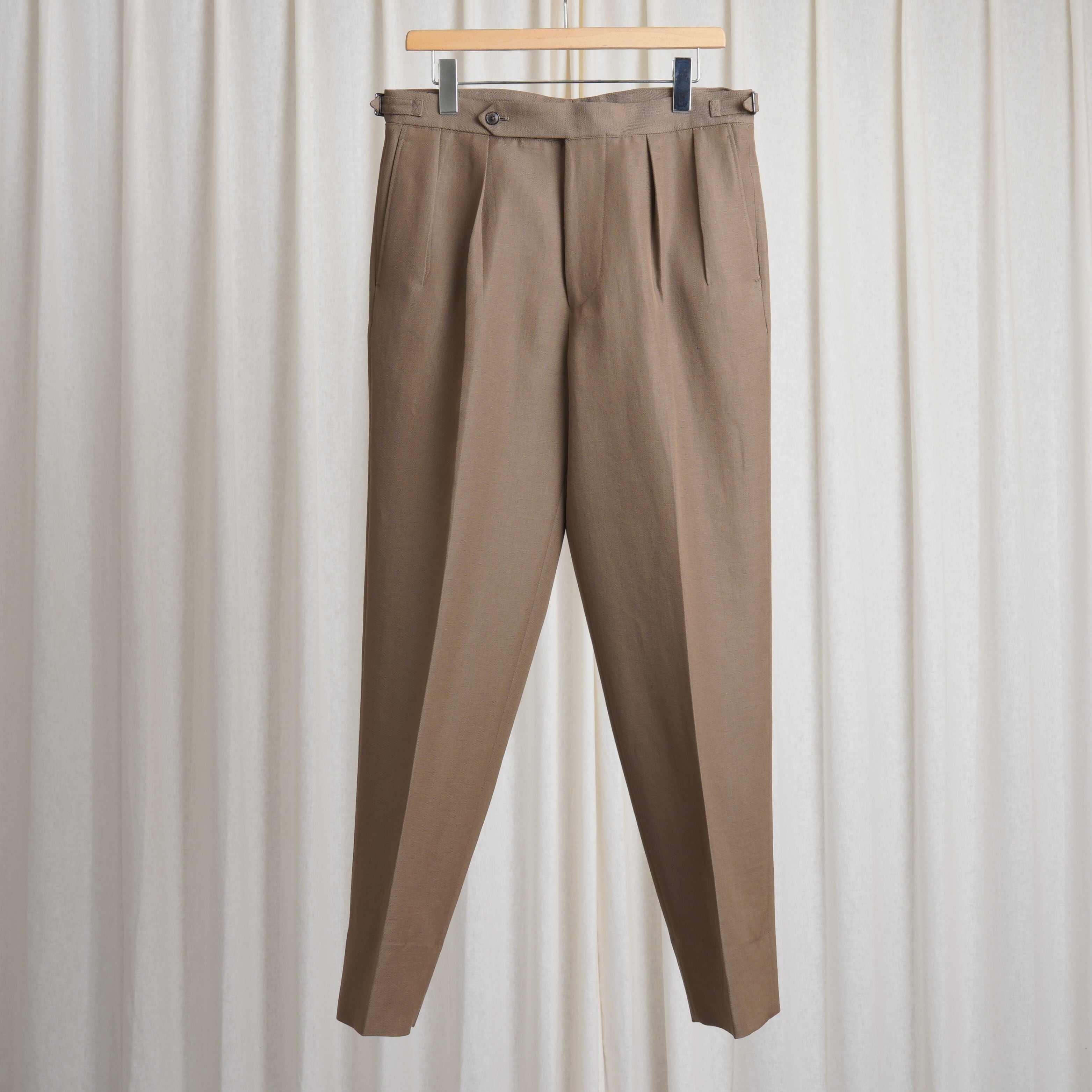 HEUGN / Aaron 2P Taperd W00l Linen "BROWN"