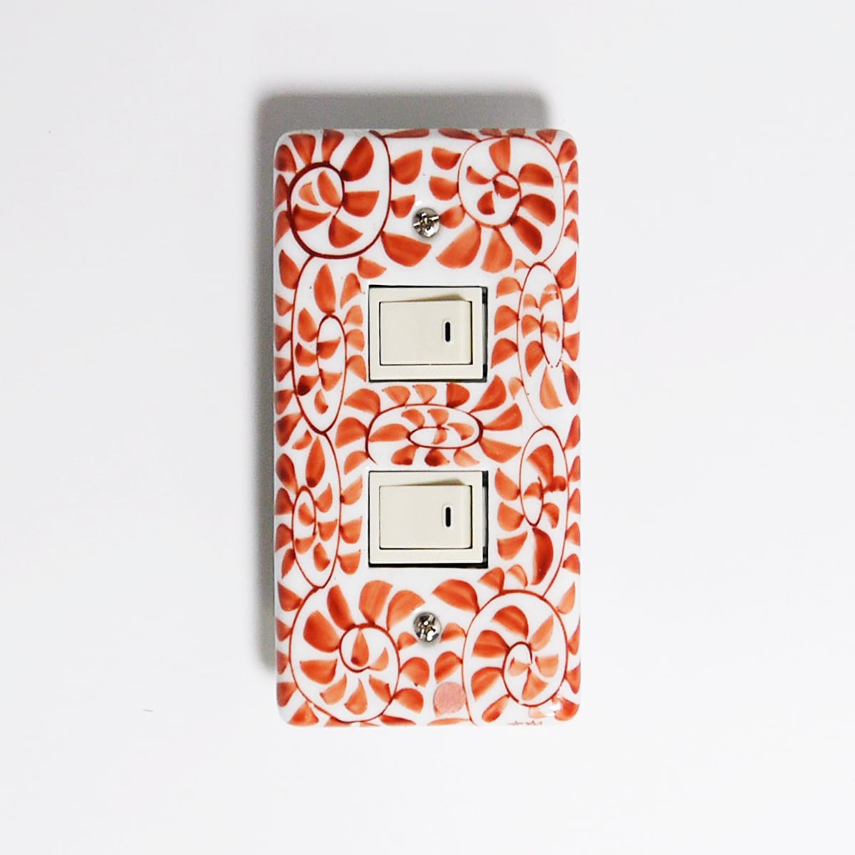 スイッチプレート 赤蛸唐草(2穴)