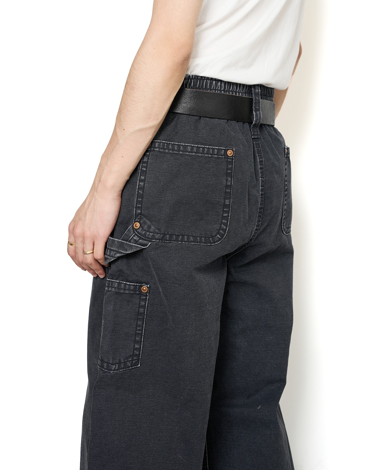 KOOKY ZOO "JUVENILE D.KNEE WORK PANTS〔FADE BLACK〕"