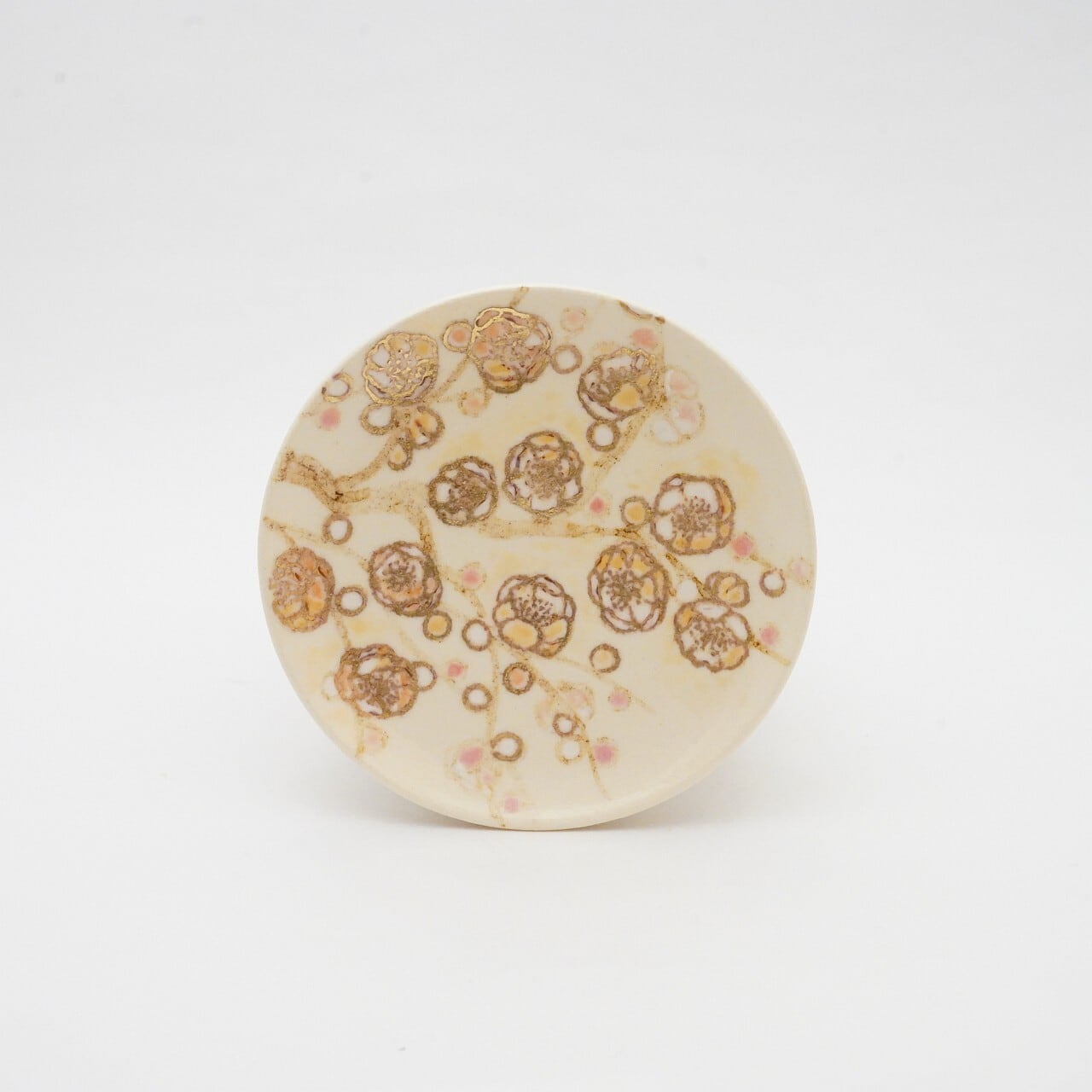 【友田 多紀】3.5寸皿 八重梅 8