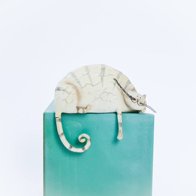 Ceramic cat sculpture