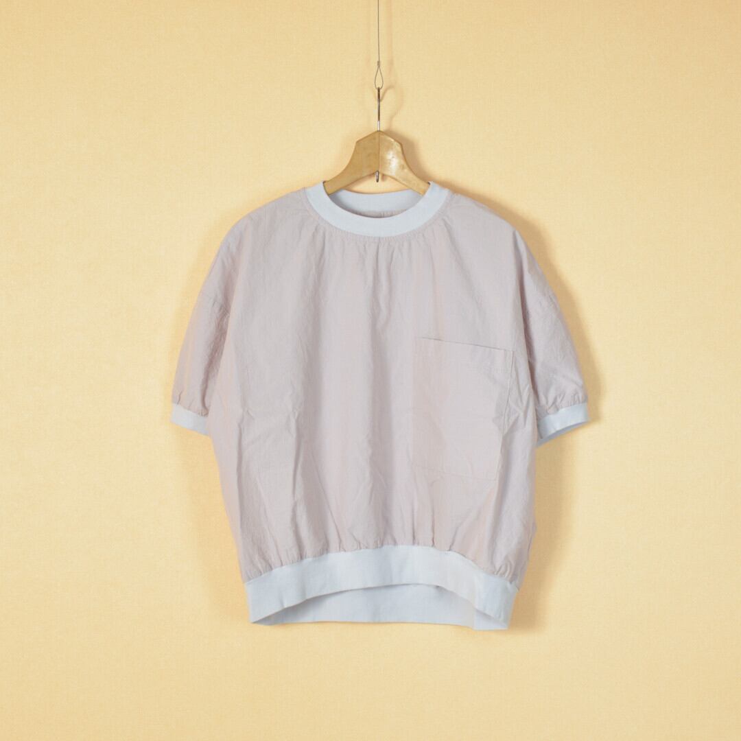 prit プリット 5分袖ビッグポケットワイドプルオーバー・シャンブレーピンク