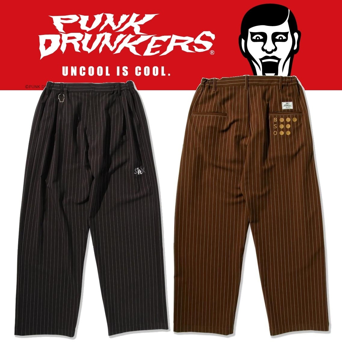 PUNKDRUNKERS 】ストライプSLAXパンツ パンクドランカーズ