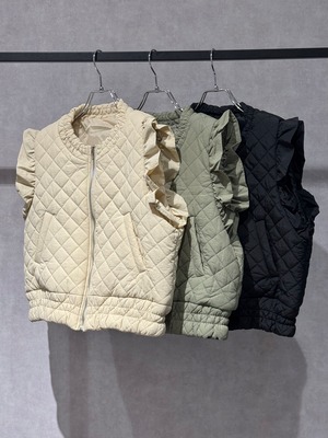 frill quilting compact vest