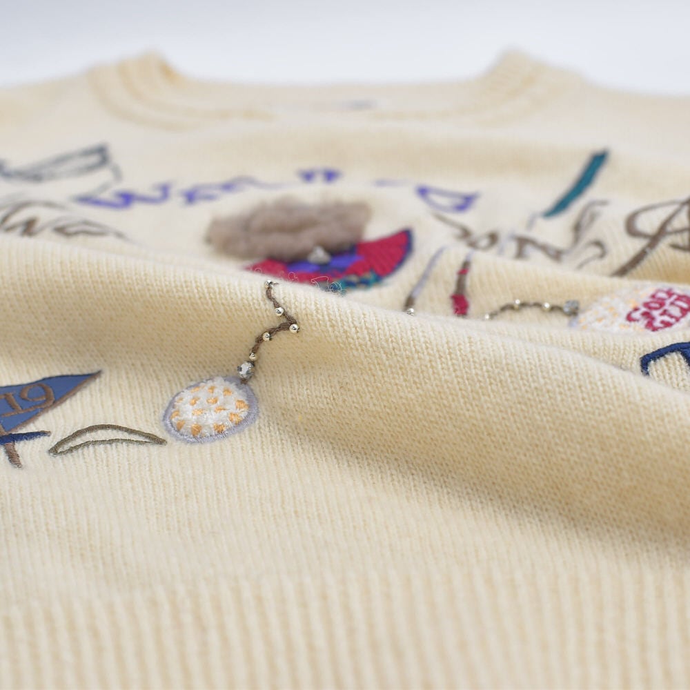 激レア！クリアポリエステル・ウェア・ウルフ　15p0oz(ビンテージAAA) 80～90s New Epochal Wonder ユニークデザイン ゴルフセーター