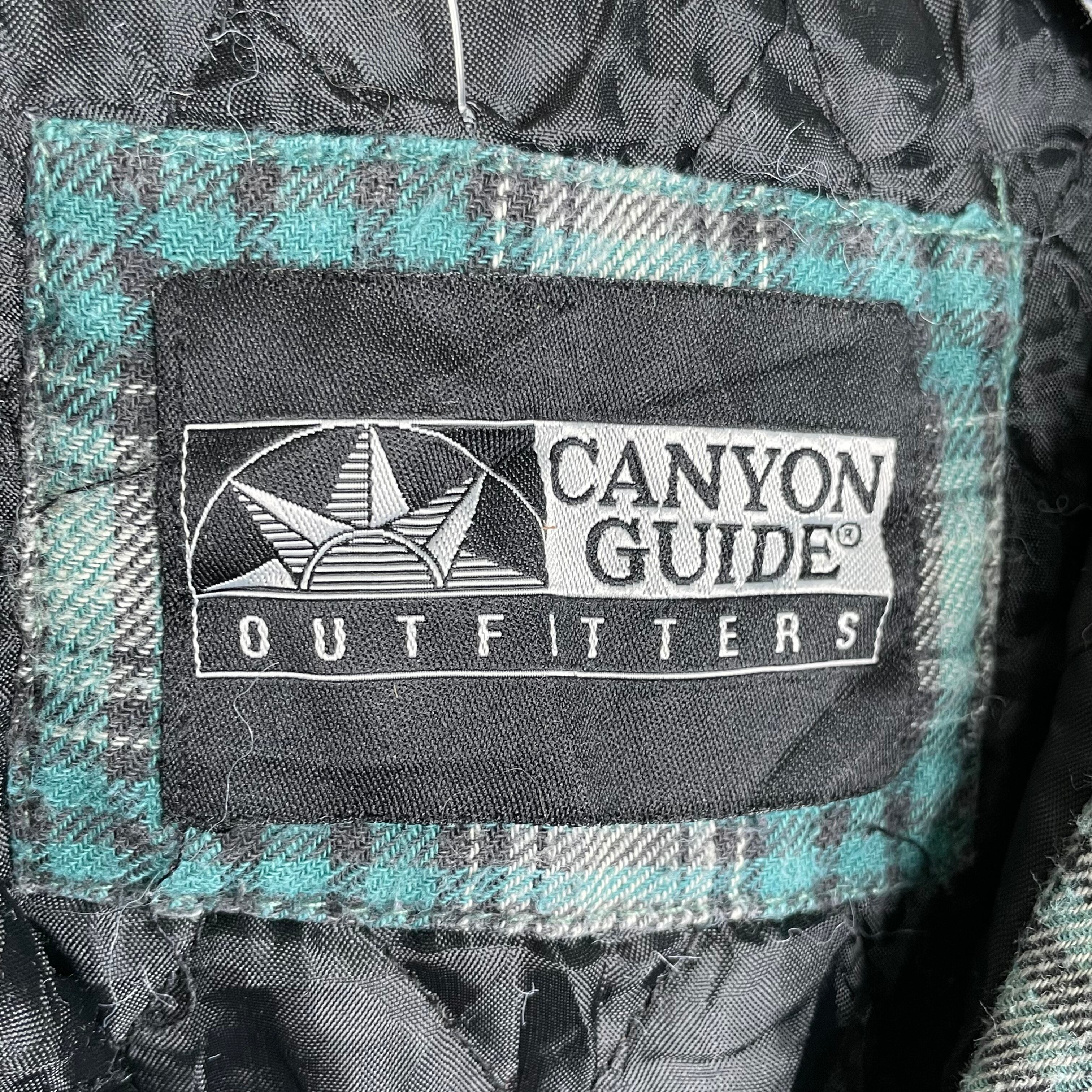 CANYON GUIDE シャツジャケット L チェック柄 フード付き キルティング 
