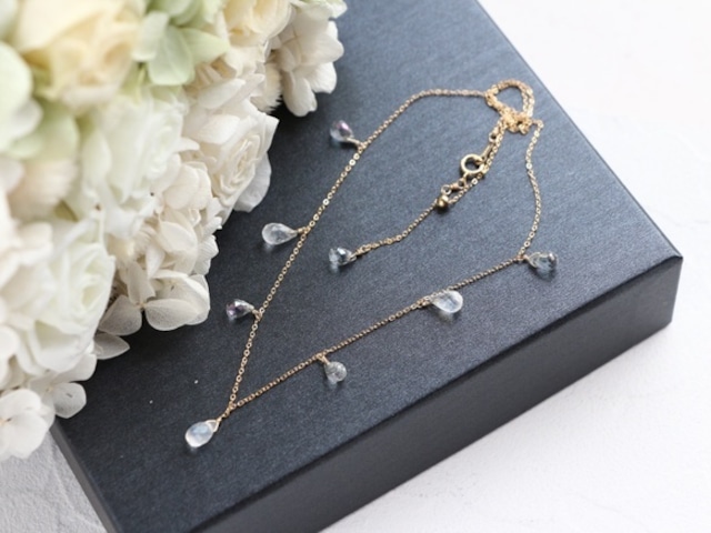 14kgf-chilly tears short necklace(ajustable chain)