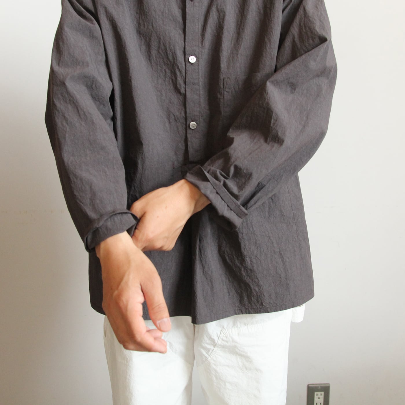 ENDS and MEANS/エンズアンドミーンズ Nizza L/S Shirts (Charcoal