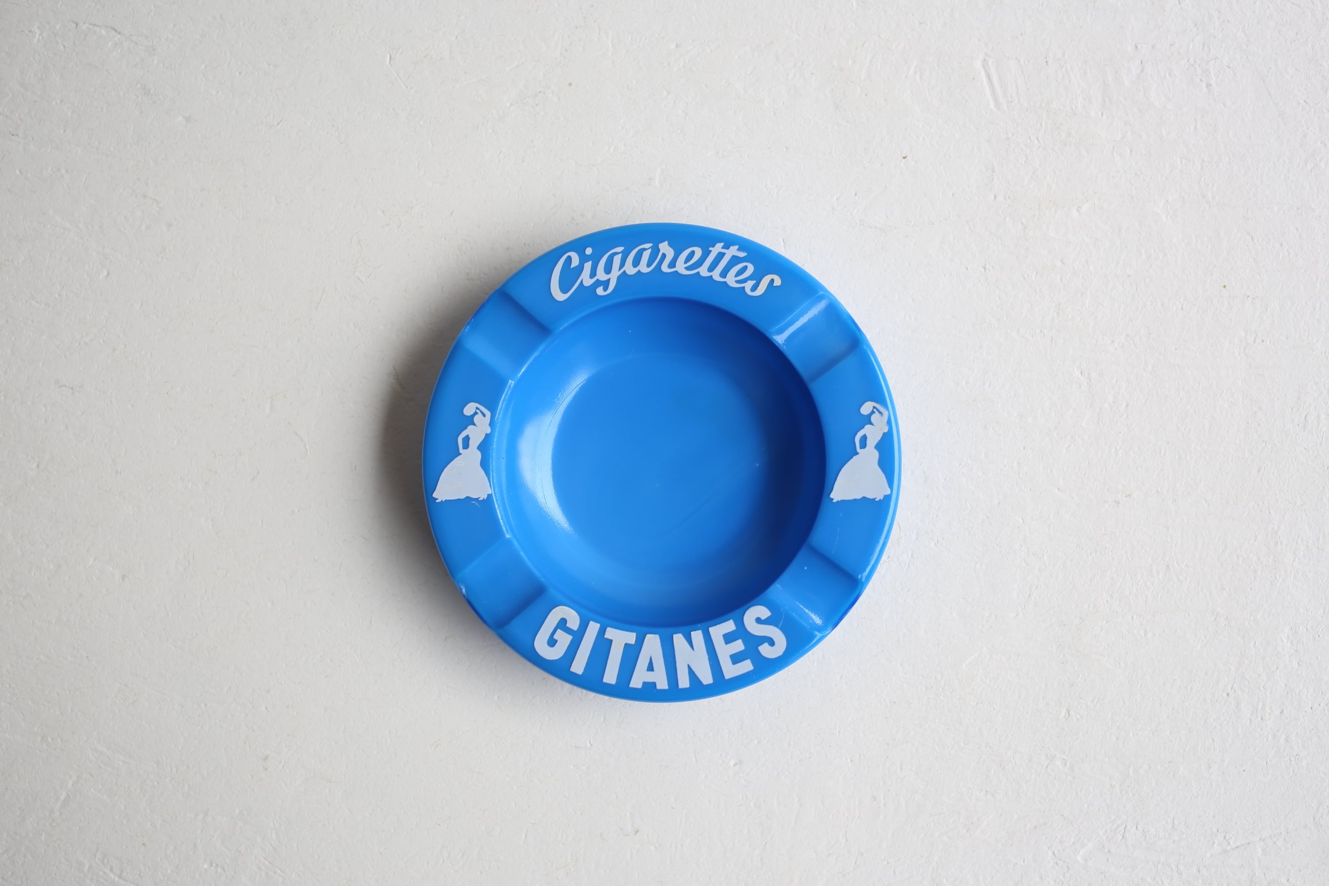 フランス アンティーク ヴィンテージ GITANES ジタン OPALEX ミルクガラス 灰皿 N-04103