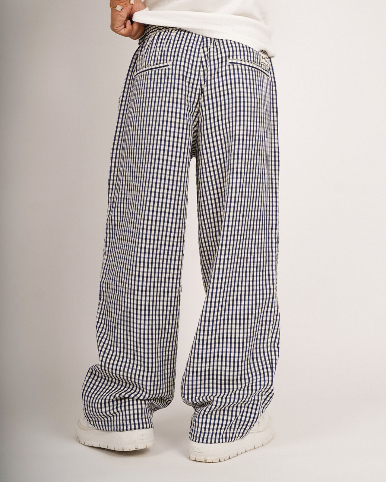 【#Re:room】CHECK PATTERN SEERSUCKER WIDE PANTS［REP326］