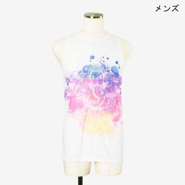 ヨガプリントタンク　ガネシャ１　メンズ/ユニ　Men's Yoga Print tank top Ganesha1