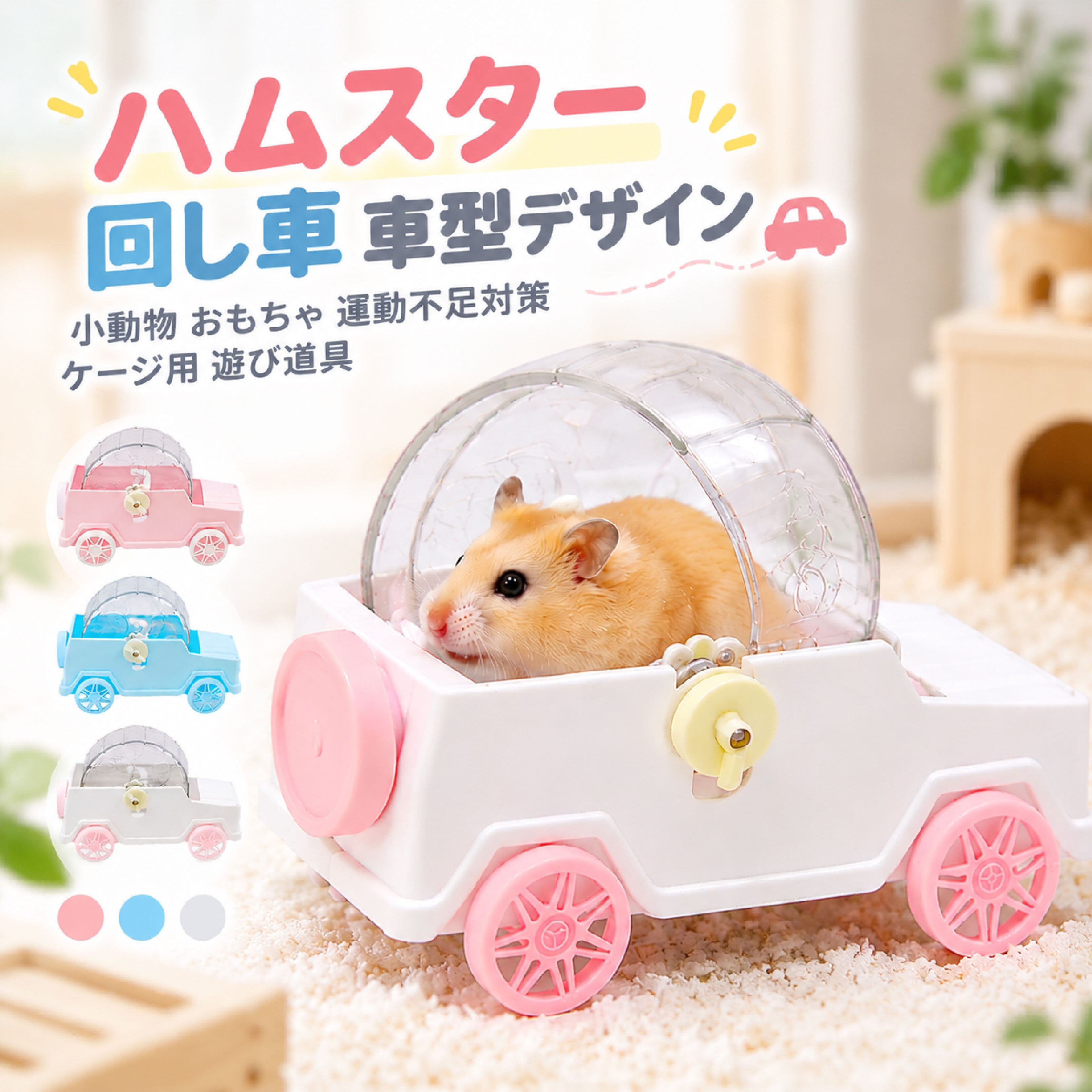NY 928 .ハムスター 回し車 車型デザイン 小動物 おもちゃ 運動不足