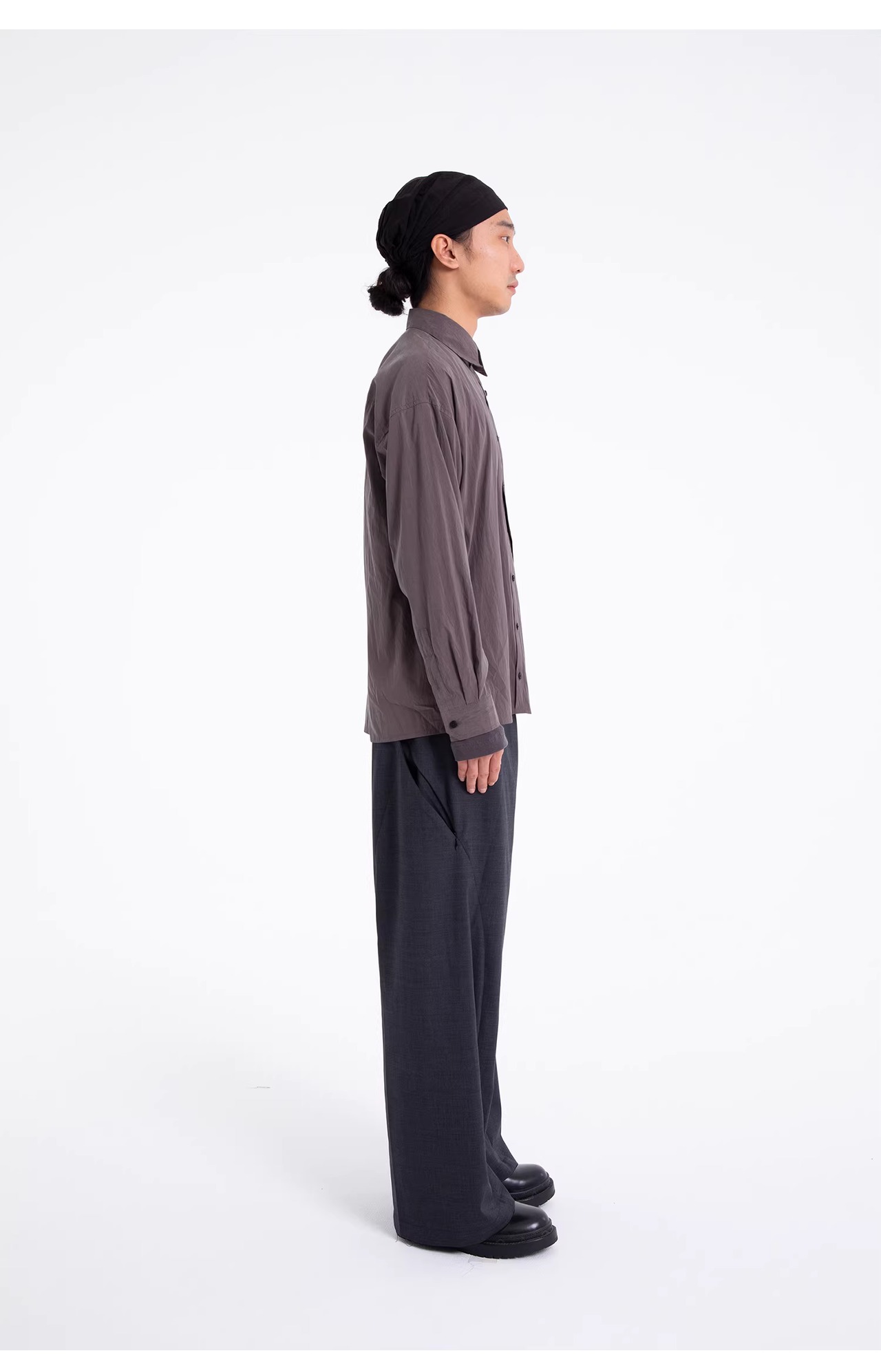 UNDERMINE Curved Placket Tencel Shirt