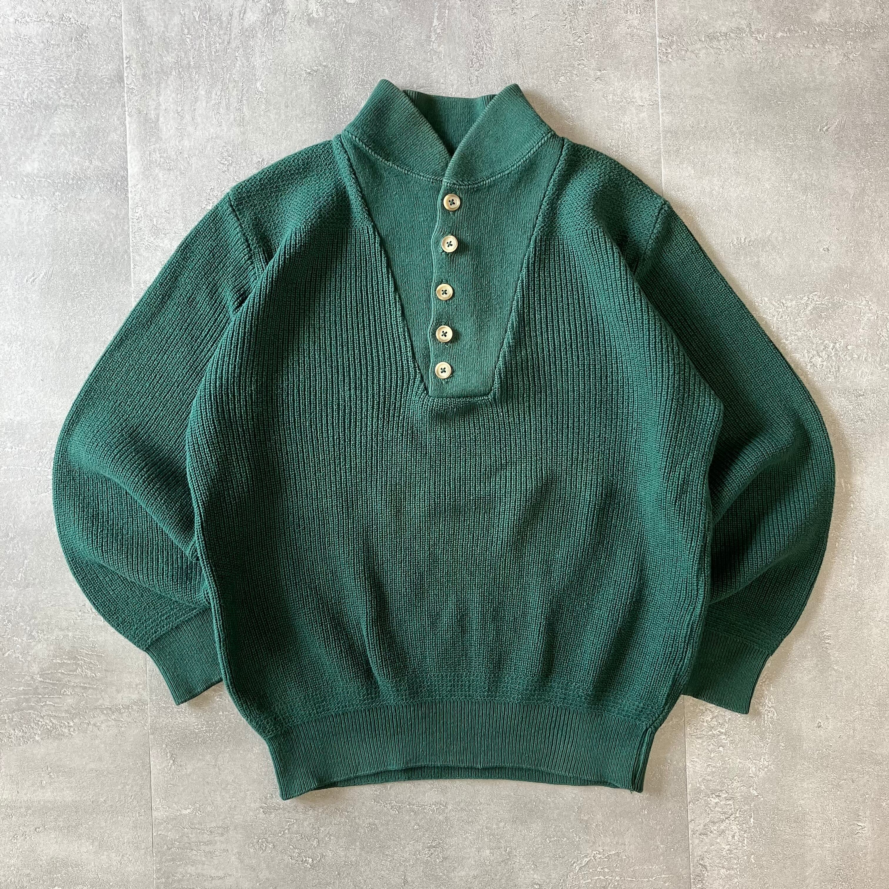 L.L.Bean 90s usa製 コットンニット ヘンリー No.1874
