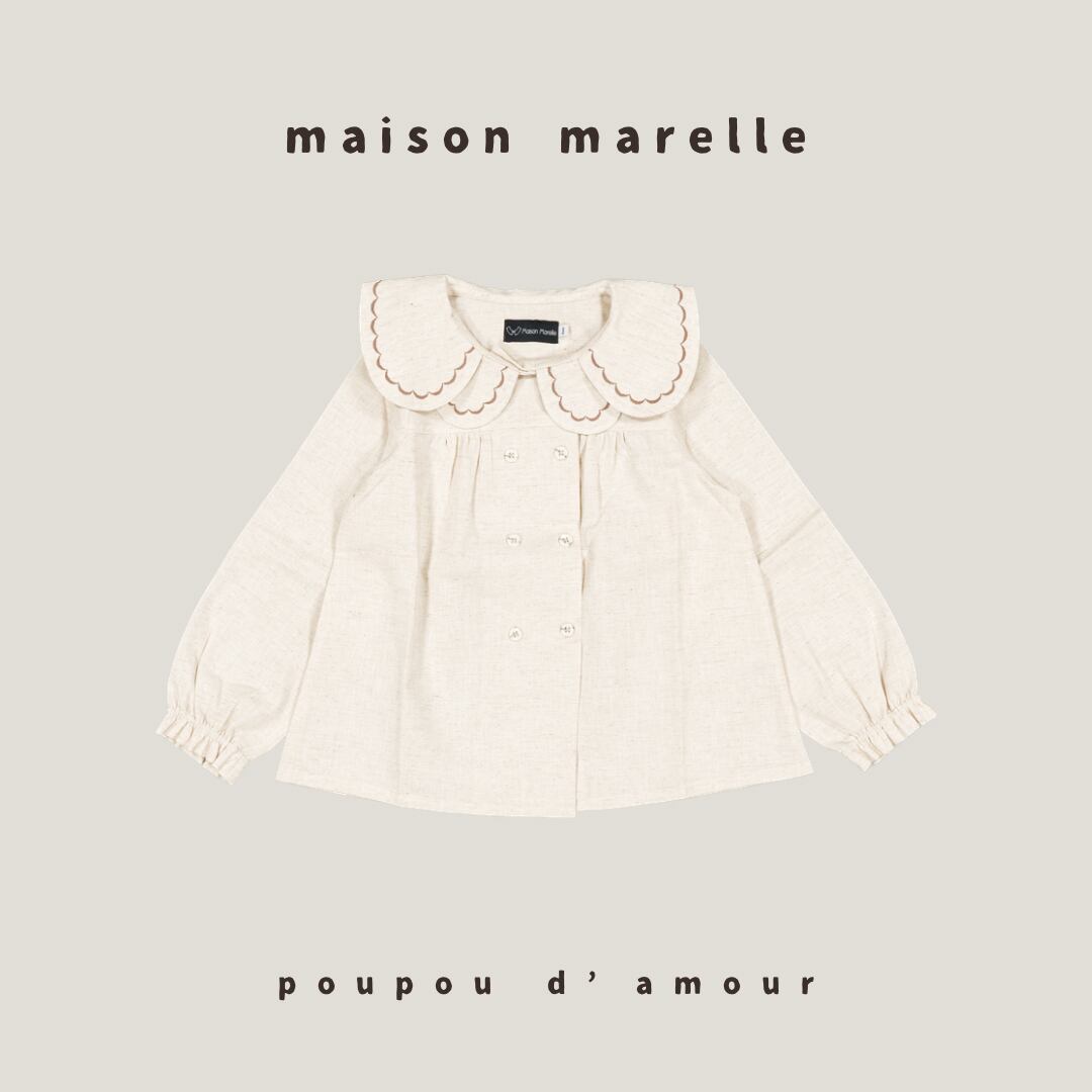 12M~5Y 送料無料【予約】maison marelle|Blouse NOLLET - beige linen(11月上旬以降入荷予定)