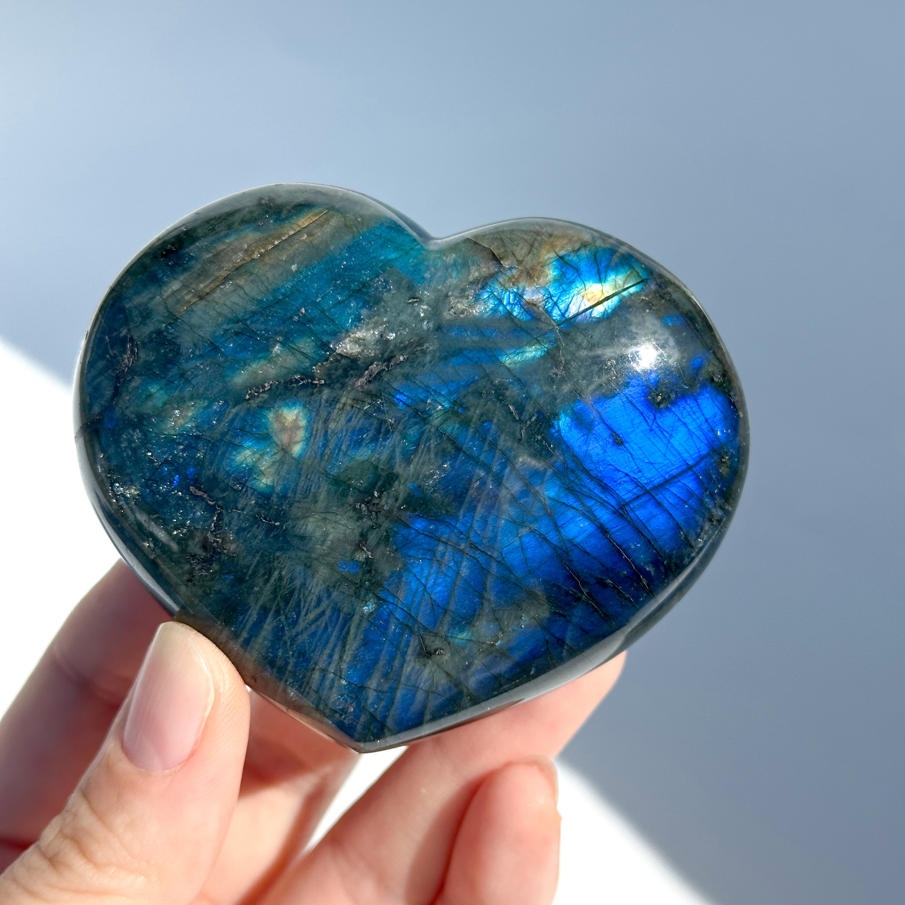 Big♡ラブラドライト ハート 01◇ Labradorite ◇天然石・鉱物