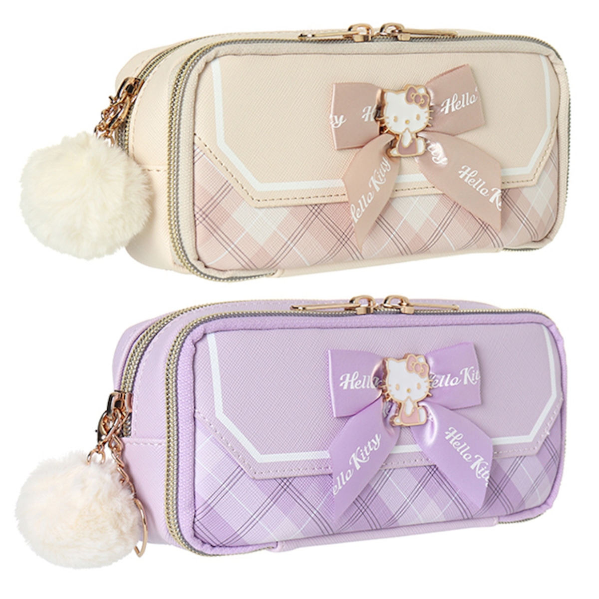 キティ☆合皮ポーチ☆小銭入れ☆アーチ型☆シルバー☆バッグの