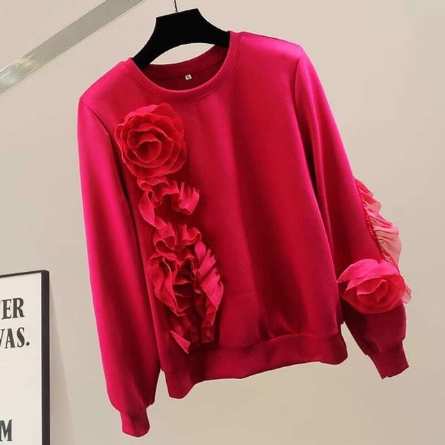 全3色/Flower motif sweat　M808