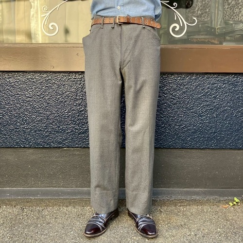 70s Japan Vintage ウールスラックス グレー W94cm XL ヴィンテージ ワイドスラックス ドレスパンツ ヴィンテージスーツ ジャパン 80s