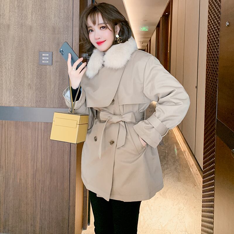 ファーカラーベルト コート ウィンター 冬物 ハーネス ステッチ MIUCO9671453398