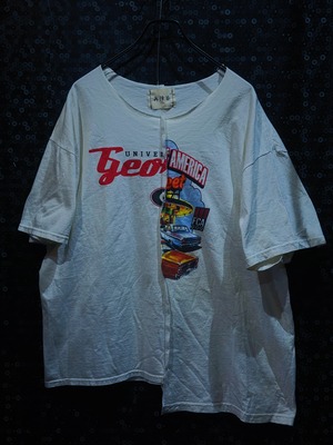【ÆIEM】"再倖築"vintage two different docking American college and classic car Chimera t-shirt