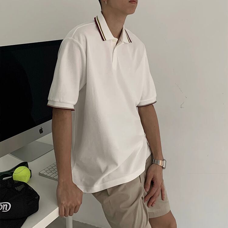 ★RETRO BASIC EMBROIDERY POLO SHIRT　　　A0667