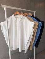 【26ss】Shoulder-Shirring Shirts_Blue
