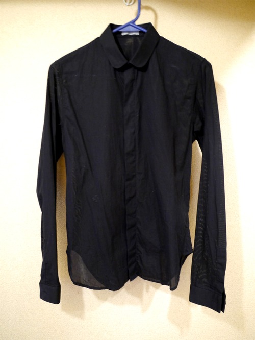 美品◆DiorHomme ディオールオム 比翼ラウンドカラーシャツ黒◆