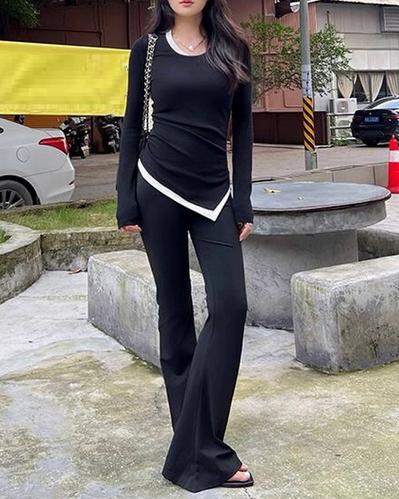 アシンメトリーロングスリーブTシャツ 2color A0258 - 9