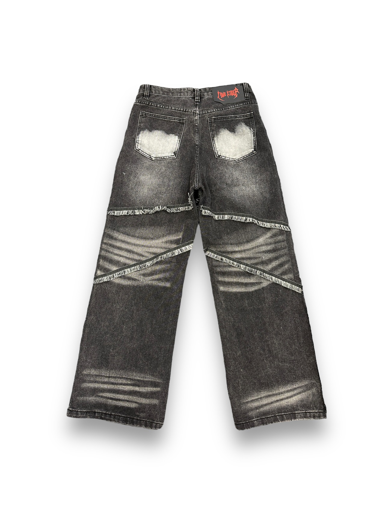 【DESTRUCION9】 fringe radiation denim pants