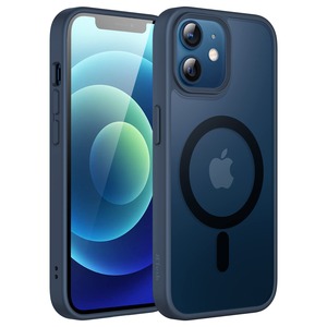 【人気】JETech iPhone 12/12 Pro 6.1インチ用 マグネット ケース MagSafeに対応 半透明のマット背面 薄型 耐衝撃 カバー (ストームブルー)